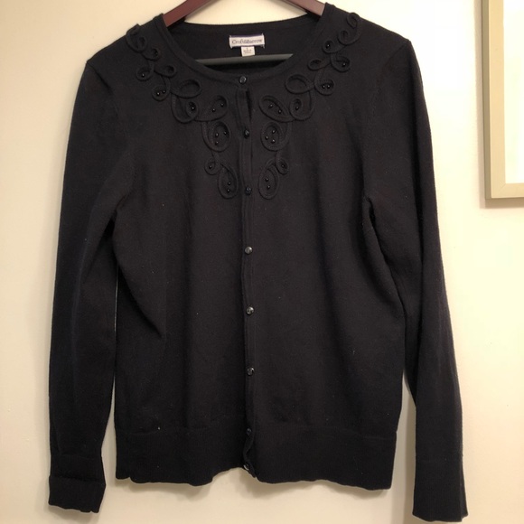 Croft & Barrow Cardigan w/ Bead and Trim Detail - Picture 2 of 7